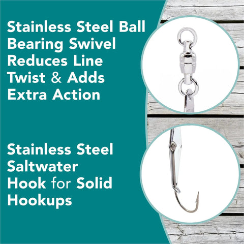 Spoon Squid Precision Fishing Spoon Kit With 3 Inch Blade, Diamond Ball Bearing Swivel, 5/0 Saltwater Hook, 5 Pack In Chrome Pink Flash Silver Flash Chartreuse Gold Flash For Spanish Mackerel Bluefish Tuna Atlantic Bonito And More; stainless steel swivel and hook