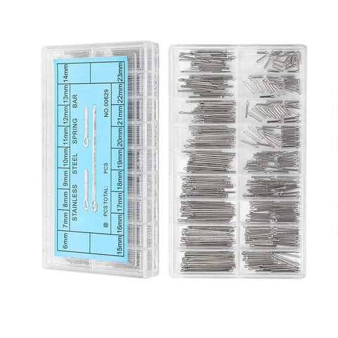 Pro Grade Watch Band Repair Kit With Stainless Steel Spring Bars And Cotter Pins 360 Piece Set In 18 Sizes from 6mm to 23mm