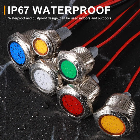 Top Tier Hella Rugged Badass Led Indicator Light 19Mm 3/4 Inch Red 12V 24V Ac Dc Metal Signal Panel Lamp IP67 Waterproof set of lights with colored lenses