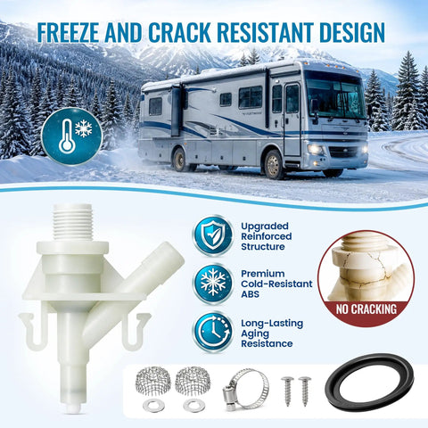 Killer Quality RV Toilet Water Valve Replacement Kit For Dometic 300 310 320 Models with freeze resistant design.