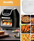 Solid Build Air Fryer Rack Set For PowerXL Vortex Pro 10qt with food and mesh tray for versatile cooking.