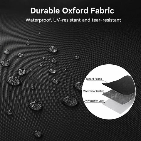 Close-up of durable Oxford fabric showing water beads, highlighting the HeavyDuty Outdoor Air Conditioner Unit Cover With Slick Waterproof Oxford Fabric AllSeason Gear To Keep Your Ac Rig Crisp And Fully Shielded From Cold Snaps Year Round With Smart Easy Install Design.