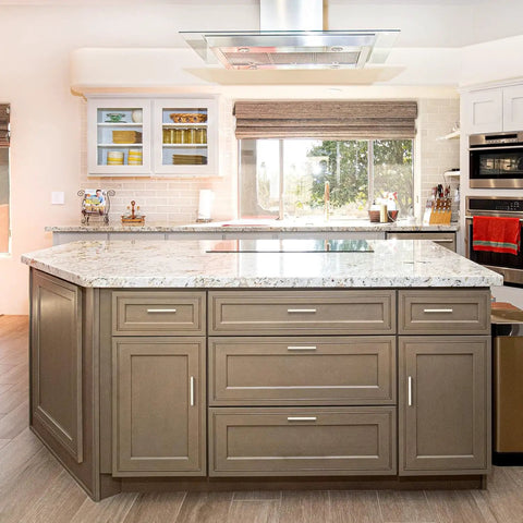 Modern kitchen island with 60 Pack Square Cabinet Handles In Brushed Nickel Stainless Steel Drawer Pulls For Kitchens Cabinets Cupboards