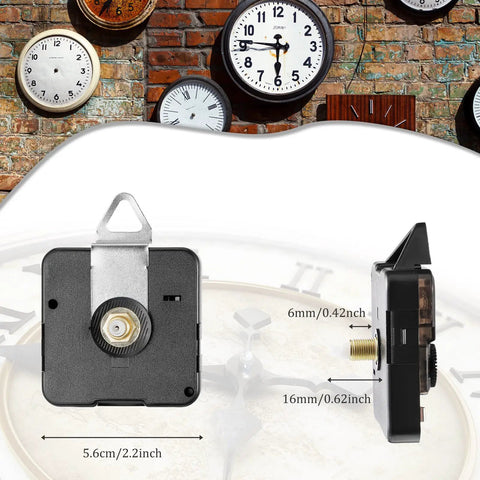 High Torque Quartz Clock Movements Replacement Kit With Long Shafts 6 Pcs DIY Clock Repair Set 16 mm Shaft Length