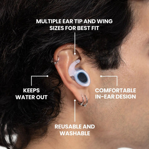 Waterproof Ear Plugs For Swimming And Watersports That Really Work, Comfortable in-ear design with multiple size options.