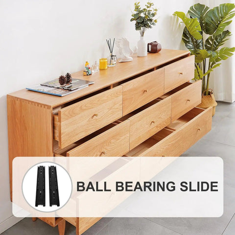 Heavy Duty Drawer Slides 2 Pack Stainless Steel Ball Bearing Sliding Rails For Kitchen Cabinets installed in dresser