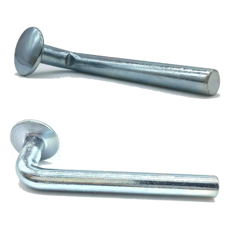 Heavy Duty Pallet Rack Safety Bolt Drop Pin With Round Top Hat 0.750 Inch Diameter 0.300 Inch Width 3.025 Inch Height