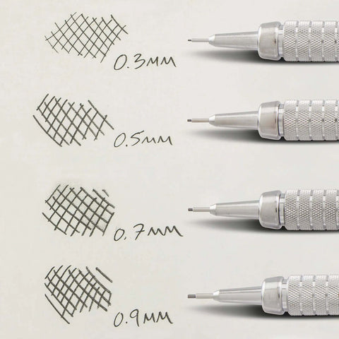 Graph Gear 500 Automatic Drafting Pencil 0.5mm With Slick Black Barrel For Pro-Grade Precision shown with varied line widths