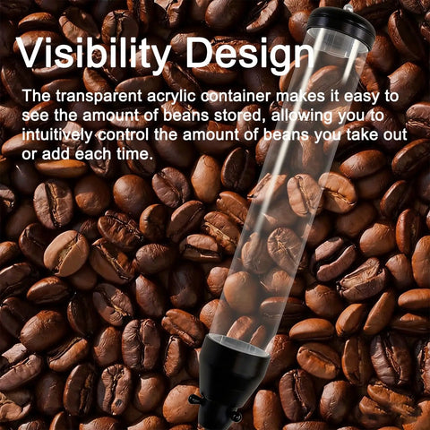 Heavy Duty Wall Mounted Coffee Bean Dispenser With Tight Seal Lids And Slick Red Shell For Stashing Roasted Beans And Keeping Your Kitchen Top Shelf Pro Gear Two Pack Set with transparent acrylic tube.