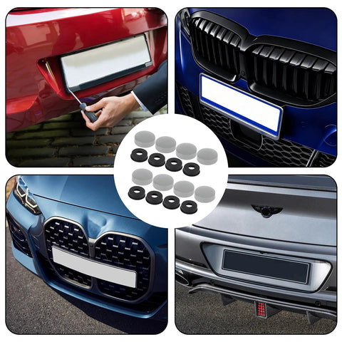 Tough As Nails Eight Pack Silver License Plate Screw Caps Durable Plastic Bolt Covers For Daily Rides Weatherproof Rust Proof Fastener Caps To Keep Your Tags Sitting Tight Zero Hassle on various vehicles.