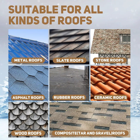 Suitable roofs for Self Regulating Pre Assembled Heating Cable 150 Feet 120V For Roof Deicing And Pipe Freeze Protection ETL Certified Safety UL Listed Plug No Hassle Easy Install Durable Winter Weather Solution.