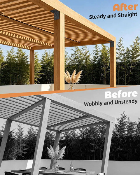 Solid As A Rock Heavy Duty L Bracket 4X4 Corner Braces For Wood Deck And Pergola Posts 90 Degree Steel Angles