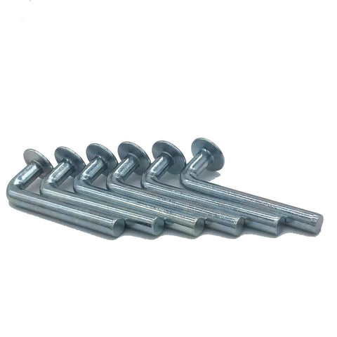 Heavy Duty Pallet Rack Safety Bolt Drop Pin With Round Top Hat 0.750 Inch Diameter 0.300 Inch Width 3.025 Inch Height