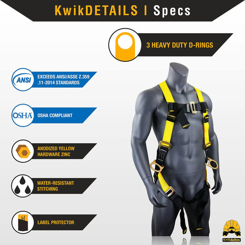 All In One Safety Lanyard Kit With Harness And Anchor For Fall Protection External Shock Absorber mannequin display