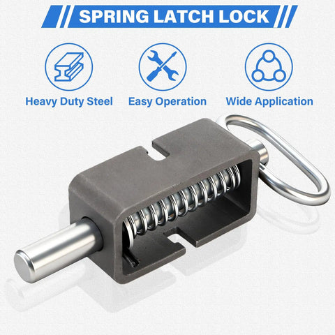 Heavy Duty 4 Pack Weld On Spring Gate Latches No Nonsense Outdoor Fence Hardware Built Like A Tank Automatic Closing Heat Treated Steel Pin Rust Free For Backyards Barns And Driveways - spring latch lock made of heavy duty steel.