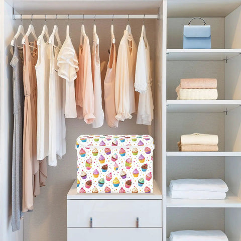 Badass Foldable Storage Bin With Heavy Duty Frame And Padded Handles For Home Organization 300D Oxford Fabric Clothes Cube in closet.