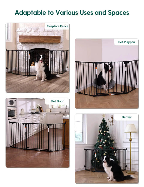 Auto Close Baby Gate For Narrow Doorways And Stairs, 30 Inch High, used as a fireplace fence, pet playpen, pet door, and barrier