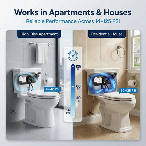 1.6 GPF Pressure Assisted Flush System Complete Kit With Flush Control And Handle Assembly for B8106 B8100 installation in apartments and houses