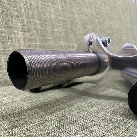 Close-up of Beefy 1 Inch Threaded Non Suspension Bicycle Fork showing aluminum double crown detail
