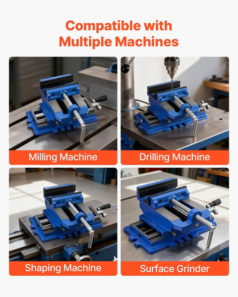 Cross Slide Drill Press Vise With 6 Inch Jaw 2 Way X Y Axis Heavy Duty Cast Iron Bench Vise Clamp for multiple machines