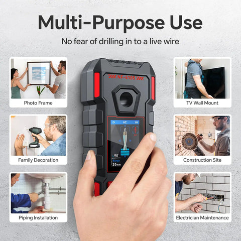 Rechargeable Stud Finder And Wall Scanner That Works Like A Charm for multi-purpose use like wall mounting and family decoration.