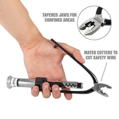 Heavy Duty Safety Wire Pliers With Reversible Twist Action For Cars Machinery And Aircraft 6 Or 9 Inch Wire Twister Tool in hand