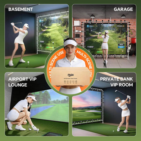 Multi-scene use of Triple Layer Golf Projection Screen For Home Practice Washable Impact Screen Built Tough For Home Golf Simulators