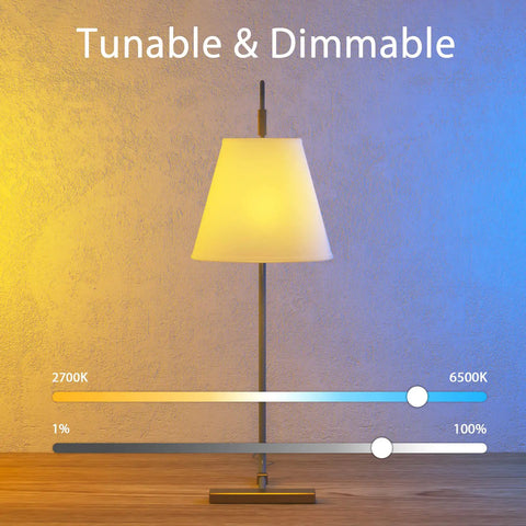 Candelabra E12 LED Smart Bulbs 2 4G WiFi RGB Color Changing Lights Works With Alexa Google Home showing tunable dimmable feature