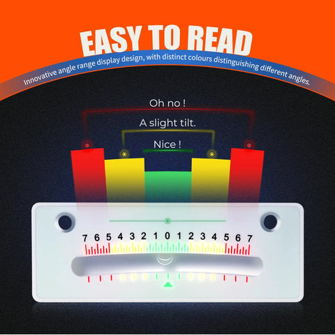 Two RV Camper Bubble Level Kit With Pretty Slick Color Coded Gauge And Quick Damping Fluid Vial in easy-to-read design.
