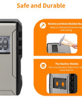 Go To Extra Large Key Lock Box Weatherproof Wall Mount showing durability under hammer test and shielded dials