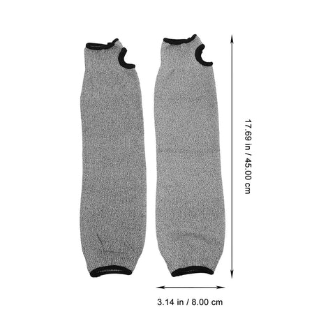 Heavy Duty Cut Resistant Gardening Sleeves With Thumb Guard And Anti Cut Arm Protectors For Men And Women 2 Pack, grey, 17.69 in long.