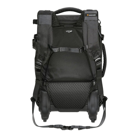 Back view of 58T Pro Camera Trolley Bag And Backpack For DSLR And Mirrorless Gear With Removable Partitions Left Tripod Pocket