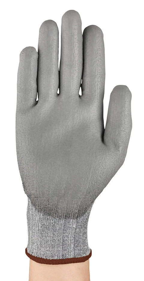 Cut Protection Gloves With Intercept Yarn ANSI A2 For Sharp Objects And Debris Dexterity Dark Coated Polyurethane Abrasion Resistant