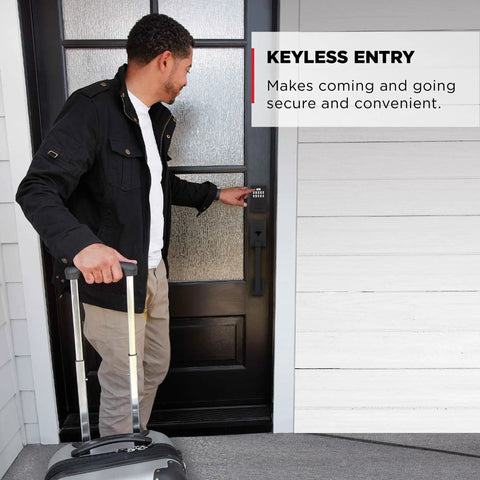 Built Heavy Duty Keyless Entry Electronic Keypad Deadbolt With Auto Lock Mode And Custom User Codes In Matte Black Contemporary Finish used for keyless access.