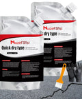 Self Leveling Asphalt Crack Filler And Concrete Crack Sealant For Driveways Patios Walls And Garage Floors Quick Dry Waterproof Bond 2 Pack Easy Patch For Long Lasting Durability shown in packaging with gloves and brush on cracked asphalt.