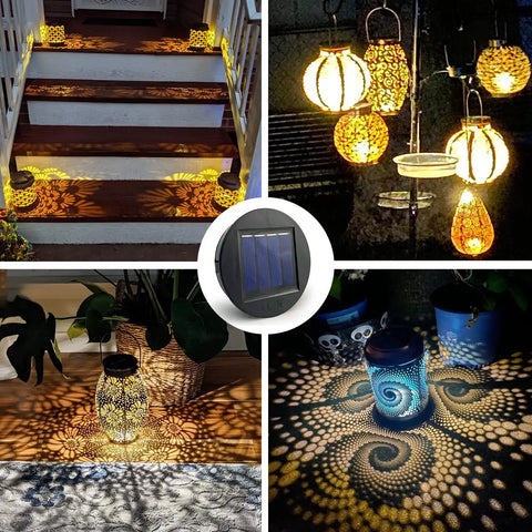 Two Pack Solar Light Replacement Top Inserts For Lanterns, 8 Lumens Warm Yellow illuminating garden paths and décor
