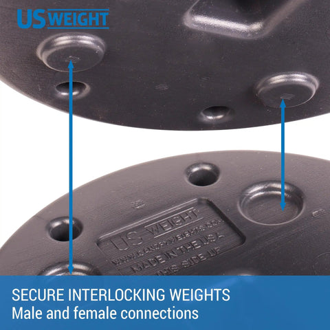 Tailgater Canopy Weights With No Pinch Design For Easy No-Fuss Setup and Removal, interlocking male and female connections