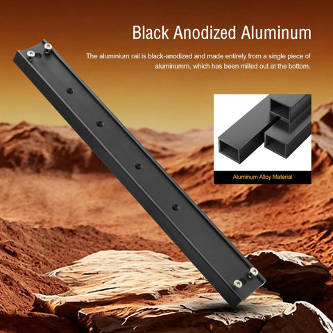 Black anodized aluminum 33cm GP Prism Rail For Telescopes With Quick Attach No Fuss on EQ4 EQ5 EQ6 and similar GP profile mounts