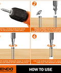 Step-by-step use of Damaged Screw Extractor Set 6Pc HSS Drill Bit Bolt Remover Kit For Stripped Screws Nuts Bolts And Rusted Hardware