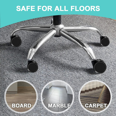 Office chair with hardwood floor chair wheels, safe for carpet, board, marble surfaces, smooth and quiet rolling casters visible.