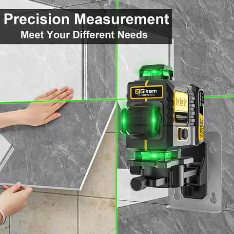 360 Degree Pro Grade Green Laser Level With Tripod And Pulse Mode Self Leveling 4D 16 Line Beam 360 Rotating Window Shield on tile wall