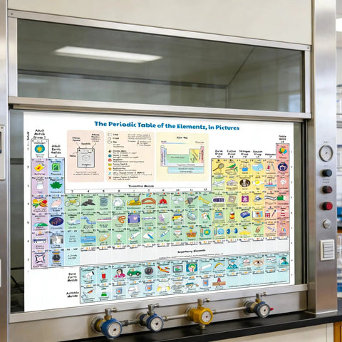Colorful Periodic Table Poster With Real World Element Pics Must Have Educational Wall Chart For Home Or Classroom Chemistry Learning Canvas Print 24x16 Inches Unframed Decor For Living Room Bedroom Or Office