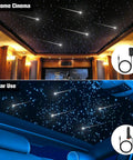 Starlight Headliner Kit For Cars With Shooting Star And Twinkle Effects Dope RGBW Fiber Optic Lights in home and car settings.