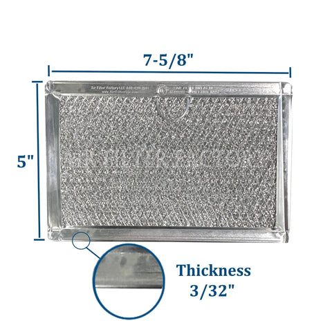 Replacement Microwave Grease Filter 12 Layer Aluminum Mesh For WB06X10608 Fits GE Ovens Two Pack dimensions detail view