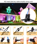 Low Voltage RGBW Landscape Lighting Kit with 10W Outdoor LED Spotlights for yard garden pathway 12V 24V connectors installation.