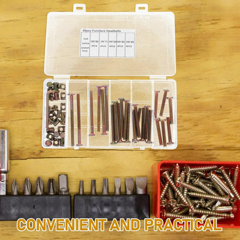 49Pcs M6 40 To 80Mm Hex Socket Head Screws And Barrel Nuts Grab And Go Kit in open box with compartments