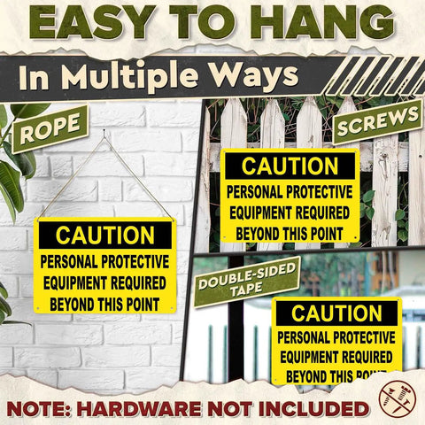 PPE Sign Personal Protective Equipment Required Beyond This Point 8x12 Inch Aluminum Metal Sign displayed with mounting options