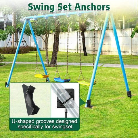 Four Pack 20 Inch Heavy Duty Ground Anchors Kit With Multi Purpose Brackets For Gazebos, Swing Sets, Fences, Carports, Sheds And Mobile Homes Earth Anchors For Secure Outdoor Installations