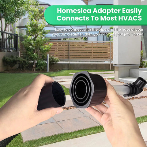 Universal Ac Drain Line Unclogger Tool And Hvac Pipe Cleaner Adapter that slips onto any wet vacuum hose with a clear viewing tube.