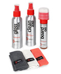 Complete Guitar Care Kit And Clean Polish Set With Fretboard Conditioner Three Premium Microfiber Cloths Zero Grease Formula, 4 cleaners and 3 microfiber cloths.